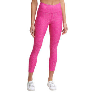 Calvin Klein Performance Women's Metallic-Print High-Waist 7/8 Length Leggings L